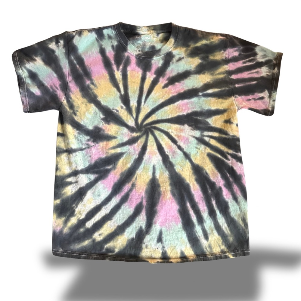 Rainbow and Black Spiral Tie-Dye T-Shirt Tee Gay LGBTQ